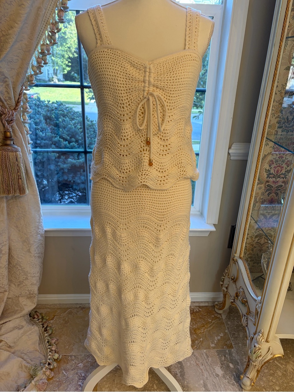 RACHEL ZOE  EYELET KNIT OUTFIT NWT L